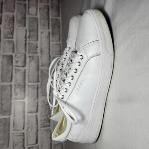 DKNY Men's Leon Lace-Up Logo Sneakers Size 10.5 White Leather Casual